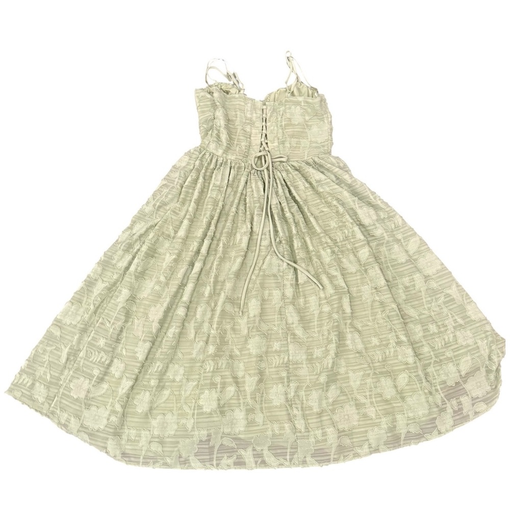 Jessica Simpson Corset Dress, Light Sage Green Textured, Lined,spaghetti strap - Picture 4 of 11